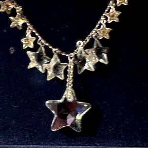 Swarovski clear crystal star necklace with silver chain